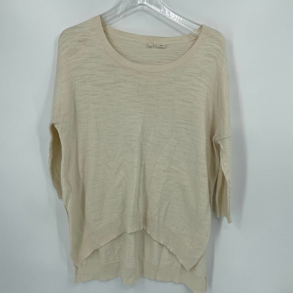 Moth By Anthropologie Tunic Pullover Sweater Slub Knit Hi-Low Hem, Women's XS